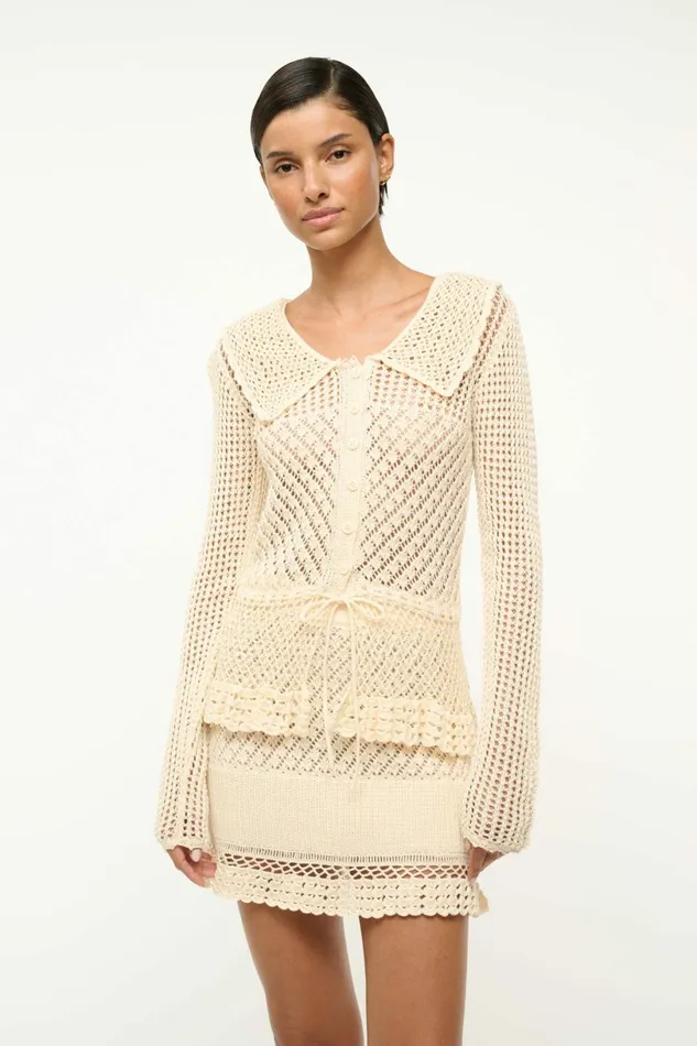 STAUD VIENNA SWEATER Ecru Women Sweaters