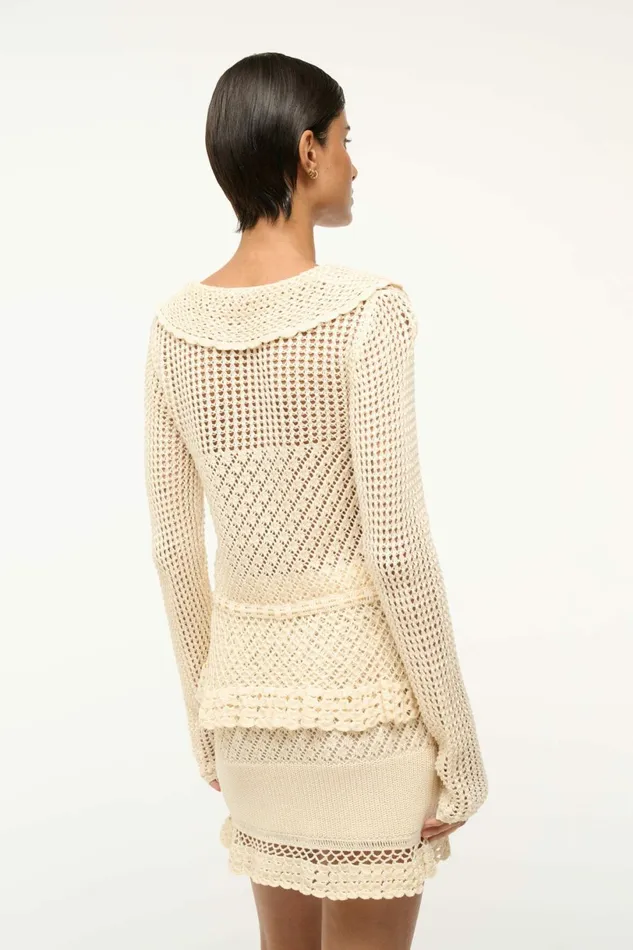 STAUD VIENNA SWEATER Ecru Women Sweaters