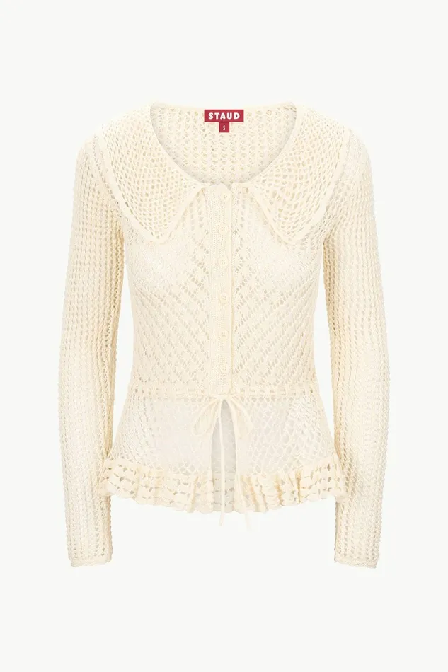 STAUD VIENNA SWEATER Ecru Women Sweaters