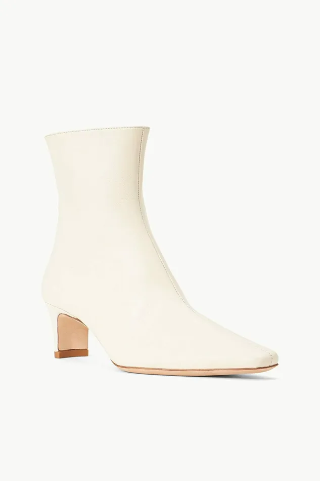 STAUD WALLY ANKLE BOOT Cream Women Boots