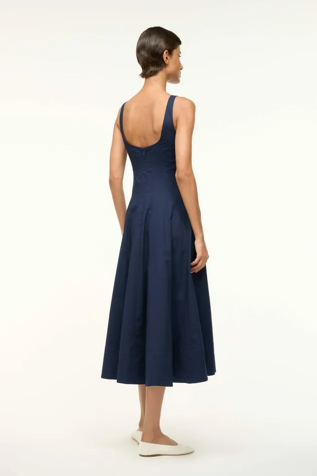 STAUD WELLS DRESS Navy Women Dresses