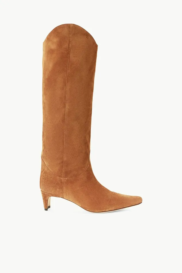 STAUD WESTERN WALLY BOOT Tan Suede Women Boots