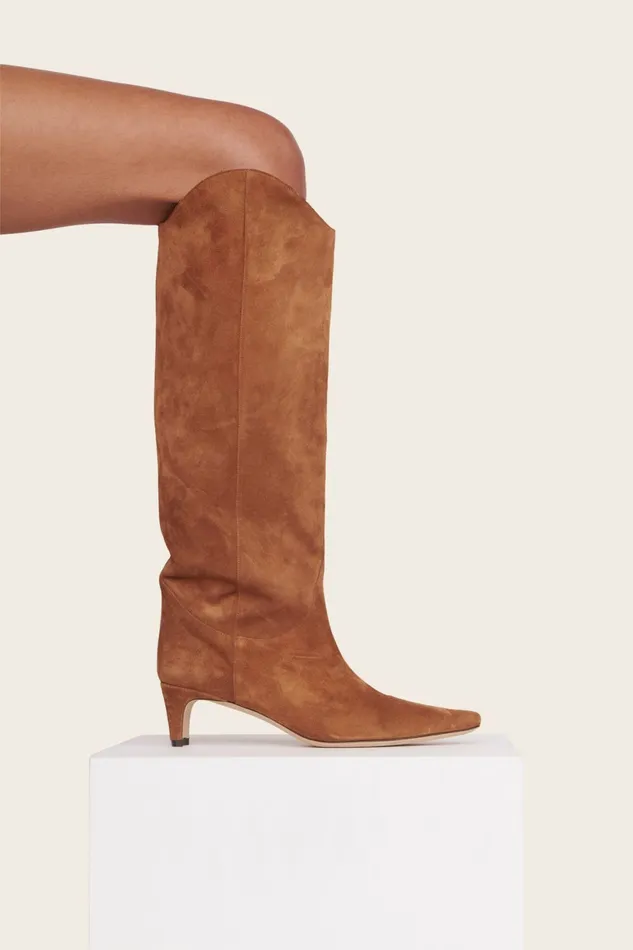 STAUD WESTERN WALLY BOOT Tan Suede Women Boots STAUD WESTERN WALLY BOOT Tan Suede Women Boots