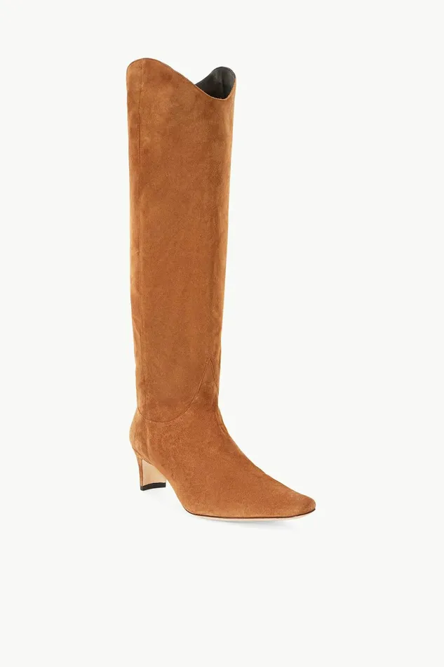 STAUD WESTERN WALLY BOOT Tan Suede Women Boots STAUD WESTERN WALLY BOOT Tan Suede Women Boots