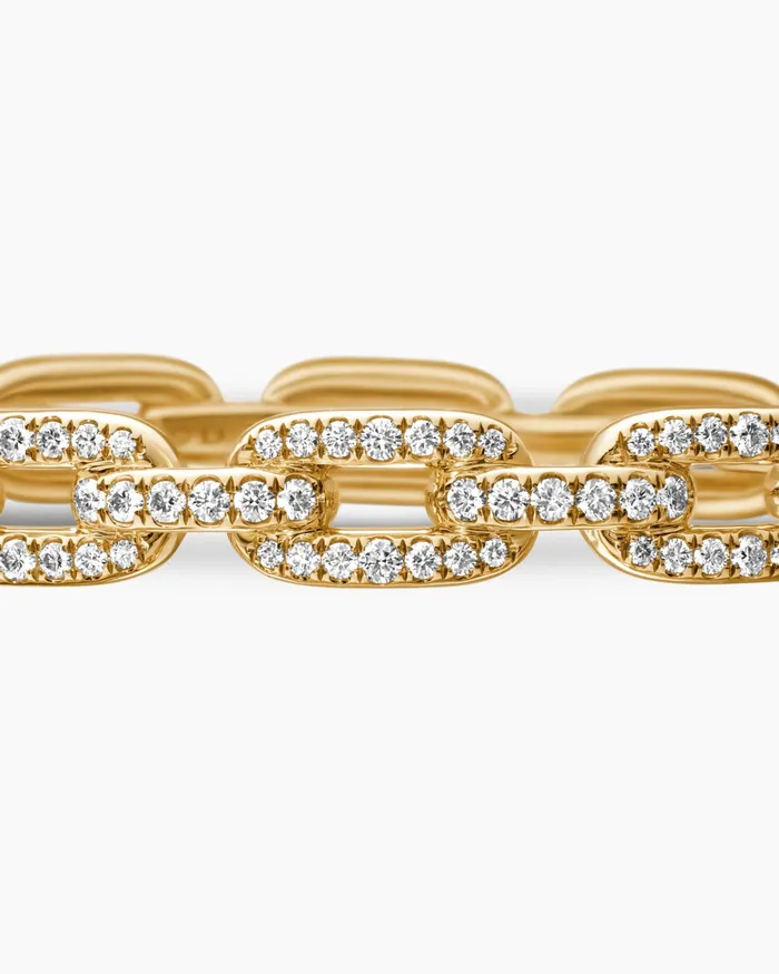 Stax Chain Link Bracelet In 18K Yellow Gold With Diamonds 7mm Women David Yurman Bangle Stax Chain Link Bracelet In 18K Yellow Gold With Diamonds 7mm Women David Yurman Bangle