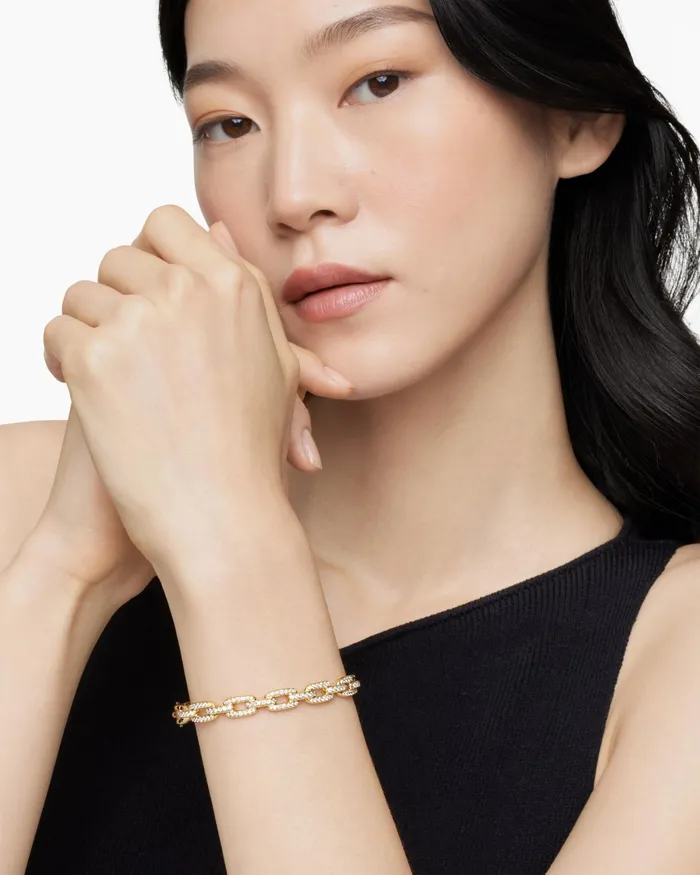 Stax Chain Link Bracelet In 18K Yellow Gold With Diamonds 7mm Women David Yurman Bangle Stax Chain Link Bracelet In 18K Yellow Gold With Diamonds 7mm Women David Yurman Bangle