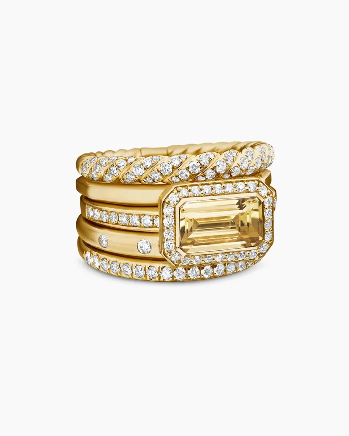 Stax Statement Ring In 18K Yellow Gold With Diamonds 22mm Women David Yurman Statement Stax Statement Ring In 18K Yellow Gold With Diamonds 22mm Women David Yurman Statement
