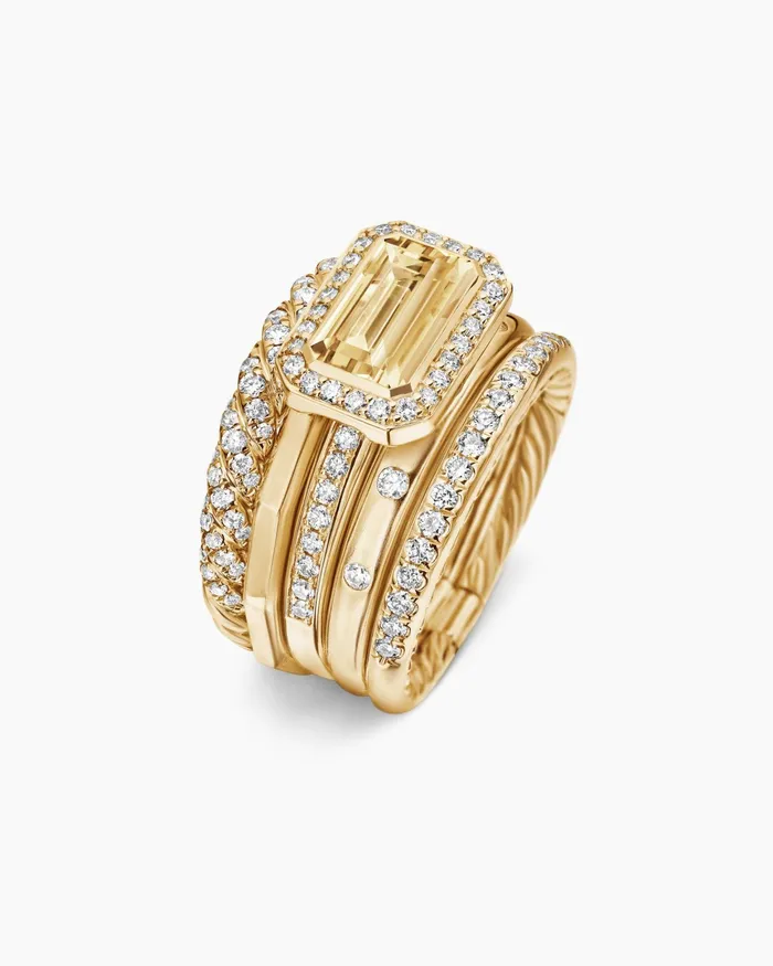 Stax Statement Ring In 18K Yellow Gold With Diamonds 22mm Women David Yurman Statement Stax Statement Ring In 18K Yellow Gold With Diamonds 22mm Women David Yurman Statement