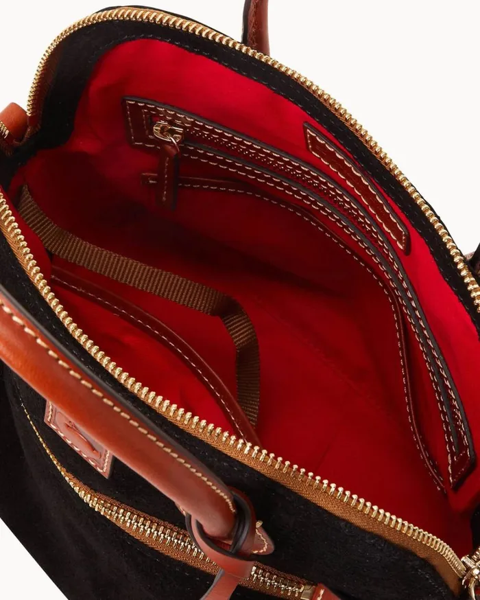 Suede Domed Satchel Black Women Dooney and Bourke Satchels Suede Domed Satchel Black Women Dooney and Bourke Satchels