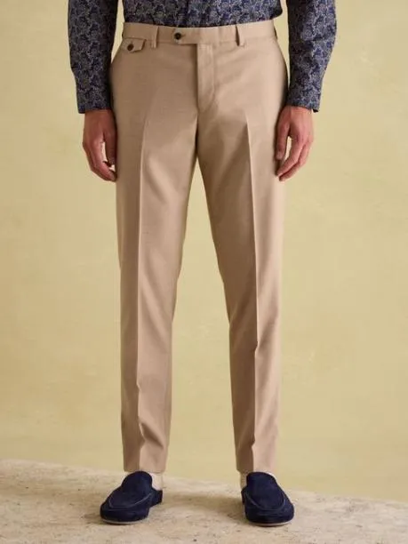 Suits and Tailoring Men Joules Tan Brown Slim Fit Flannel Suit Trousers