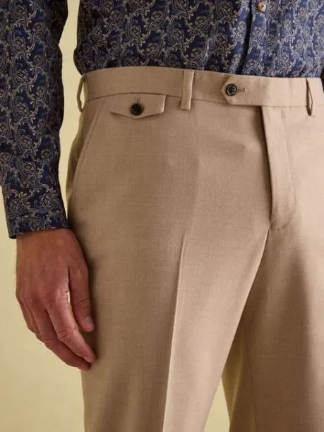 Suits and Tailoring Men Joules Tan Brown Slim Fit Flannel Suit Trousers