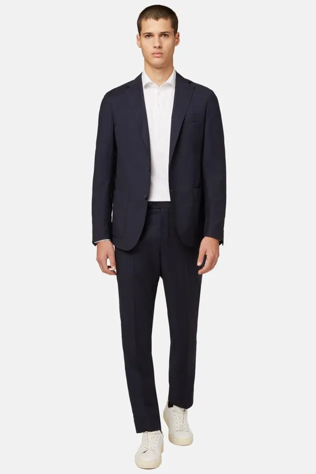 Suits Men Boggi Milano Blue Suit In B Aria Wool Navy Blue