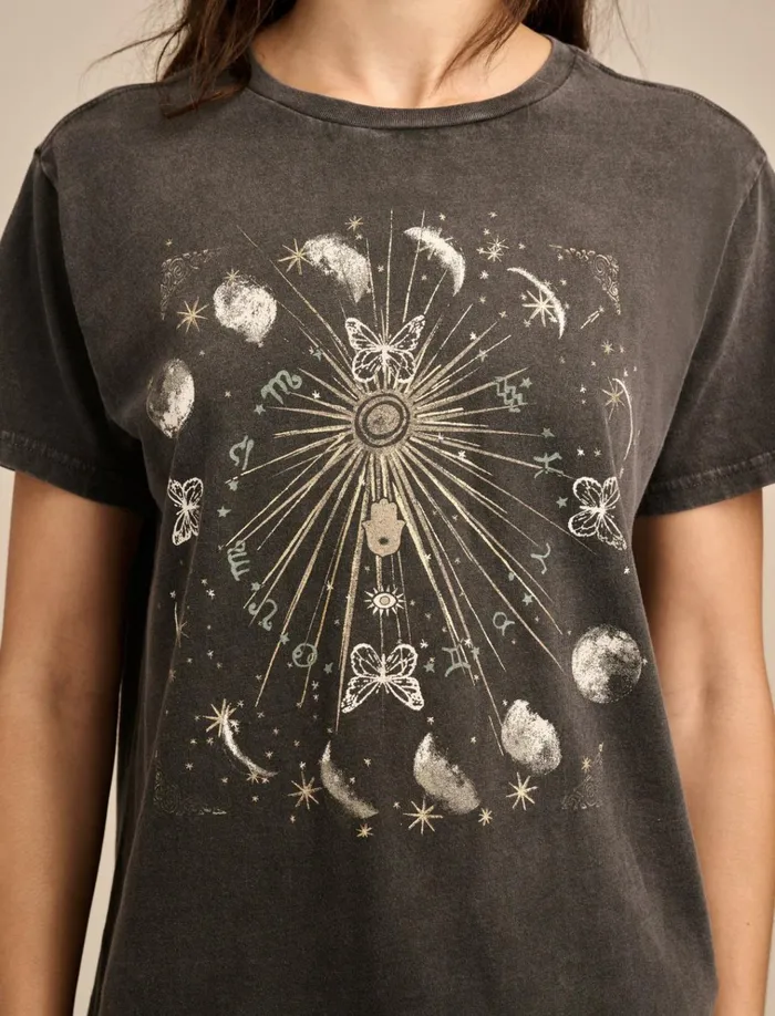 Sun Boyfriend Tee Jet Black Women Lucky Brand Graphic Tees