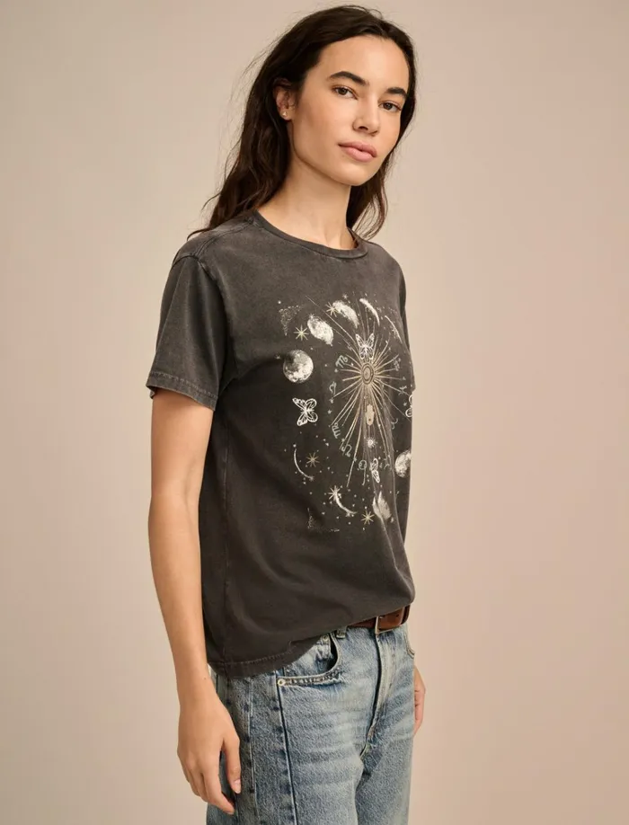 Sun Boyfriend Tee Jet Black Women Lucky Brand Graphic Tees