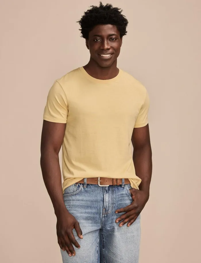 Supima Short Sleeve Crew Gravel Men Lucky Brand Shirts and Tops