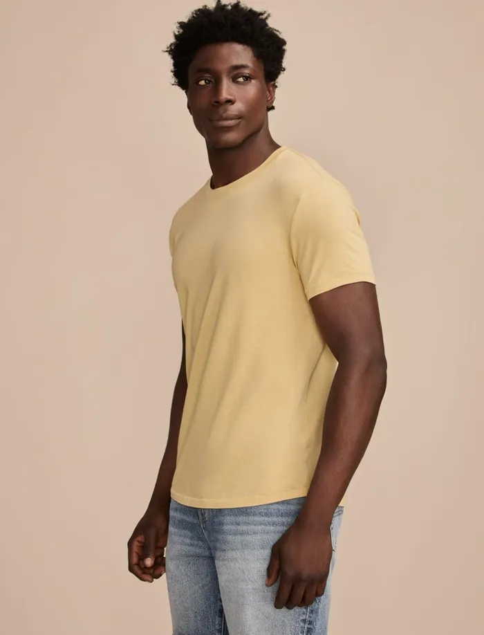 Supima Short Sleeve Crew Gravel Men Lucky Brand Shirts and Tops