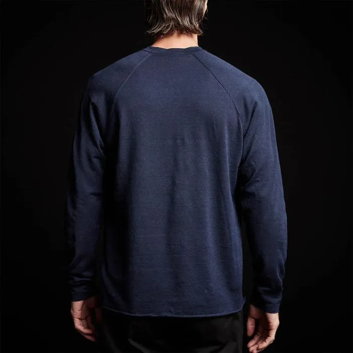 Sweaters Men James Perse Linen Blend Raglan Sweater Navy