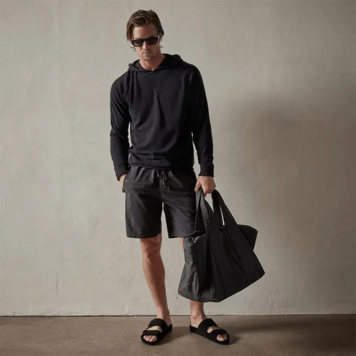 Sweaters Men James Perse Recycled Cashmere Hooded Sweater Black