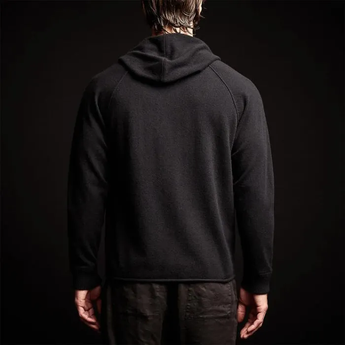 Sweaters Men James Perse Recycled Cashmere Hooded Sweater Black