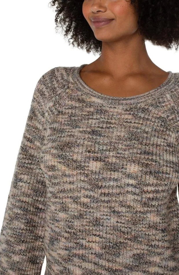 SWEATERS Women Liverpool Los Angeles CREW NECK SWEATER WITH WIDE SLEEVE Sunset Spacedye
