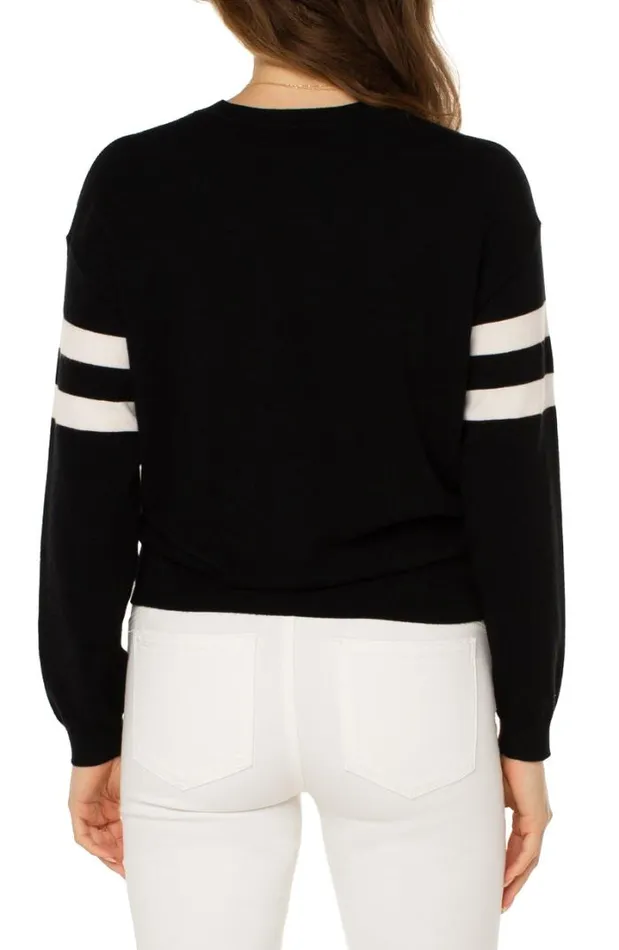 SWEATERS Women Liverpool Los Angeles LIVERPOOL LOGO SWEATER Black White