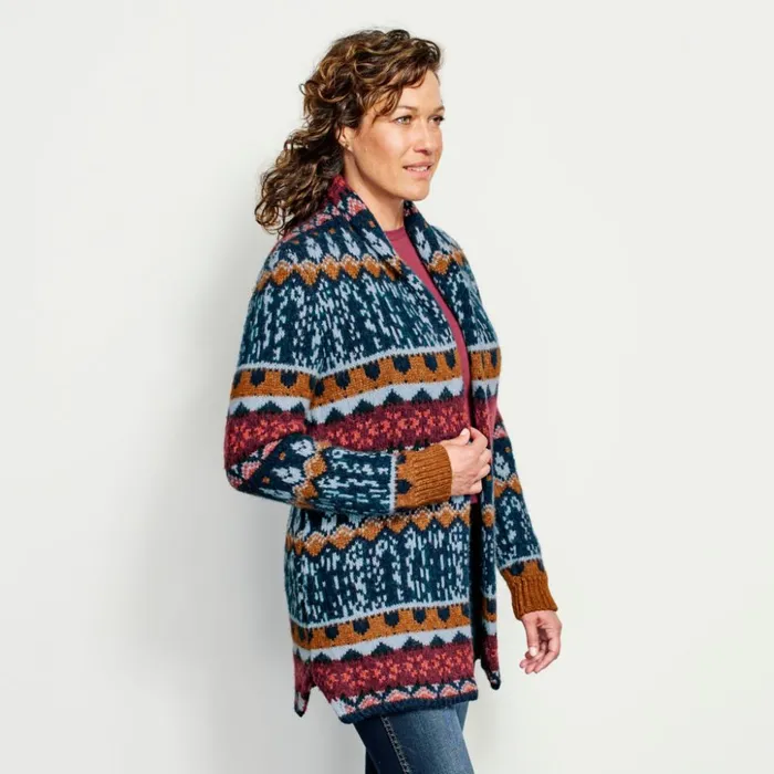 Sweaters Women Orvis Aprs Quest Cardigan Blue Moon Multi
