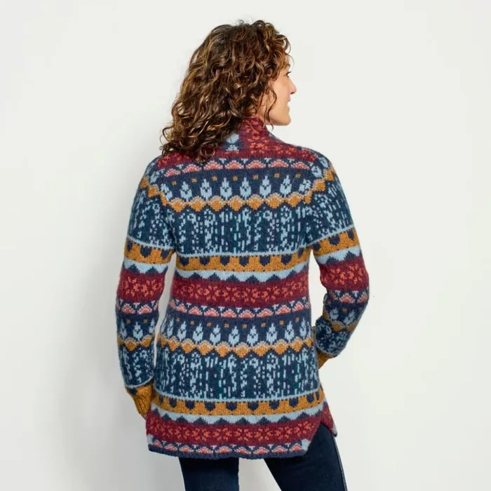 Sweaters Women Orvis Aprs Quest Cardigan Blue Moon Multi