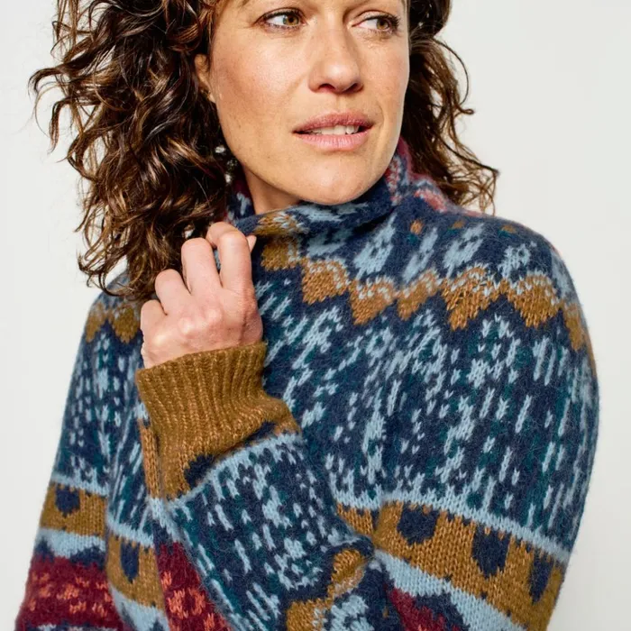 Sweaters Women Orvis Aprs Quest Cardigan Blue Moon Multi
