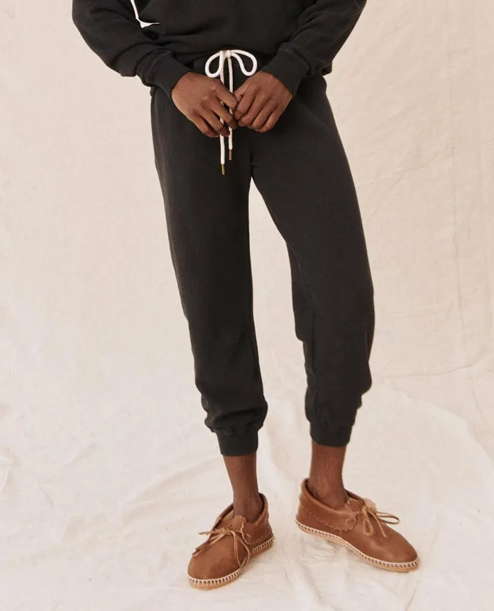 Sweatpants Women The Great The Cropped Sweatpant Almost Black