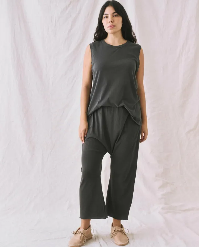 Sweatpants Women The Great The Jersey Crop Washed Black Sweatpants Women The Great The Jersey Crop Washed Black