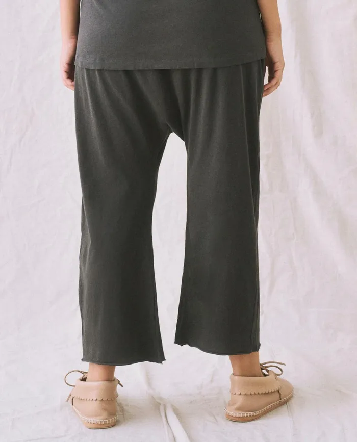 Sweatpants Women The Great The Jersey Crop Washed Black Sweatpants Women The Great The Jersey Crop Washed Black