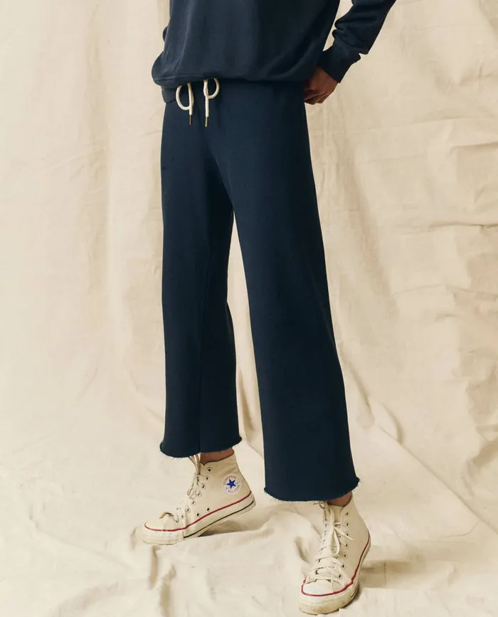 Sweatpants Women The Great The Wide Leg Cropped Sweatpant True Navy Sweatpants Women The Great The Wide Leg Cropped Sweatpant True Navy