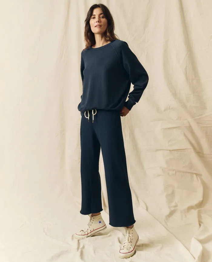 Sweatpants Women The Great The Wide Leg Cropped Sweatpant True Navy Sweatpants Women The Great The Wide Leg Cropped Sweatpant True Navy
