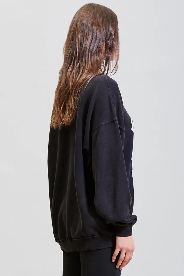 Sweatshirts R13 Women Girls Girls Oversized Crewneck 8211 Acid Black