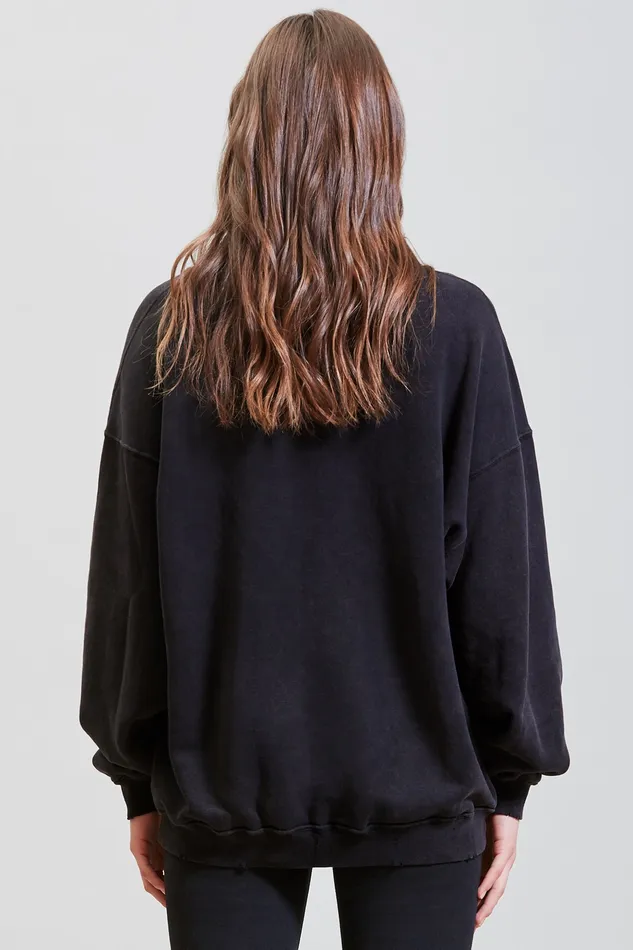 Sweatshirts R13 Women Girls Girls Oversized Crewneck 8211 Acid Black