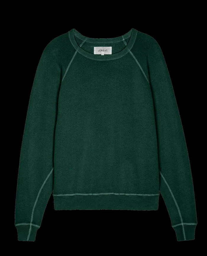 Sweatshirts Women The Great The College Sweatshirt Solid Pinyon Sweatshirts Women The Great The College Sweatshirt Solid Pinyon