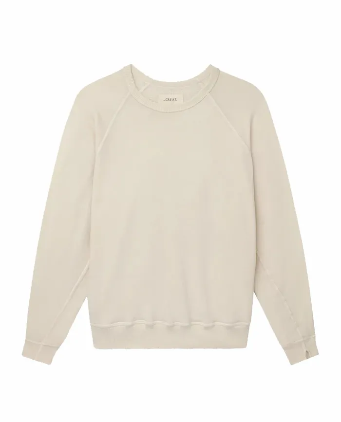 Sweatshirts Women The Great The College Sweatshirt Washed White Sweatshirts Women The Great The College Sweatshirt Washed White