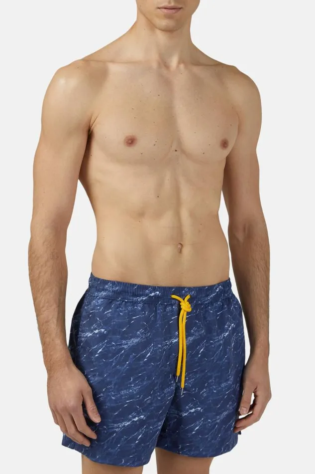 Swim Shorts Men Boggi Milano Swimsuit With Marble Effect Print Navy Blue Swim Shorts Men Boggi Milano Swimsuit With Marble Effect Print Navy Blue