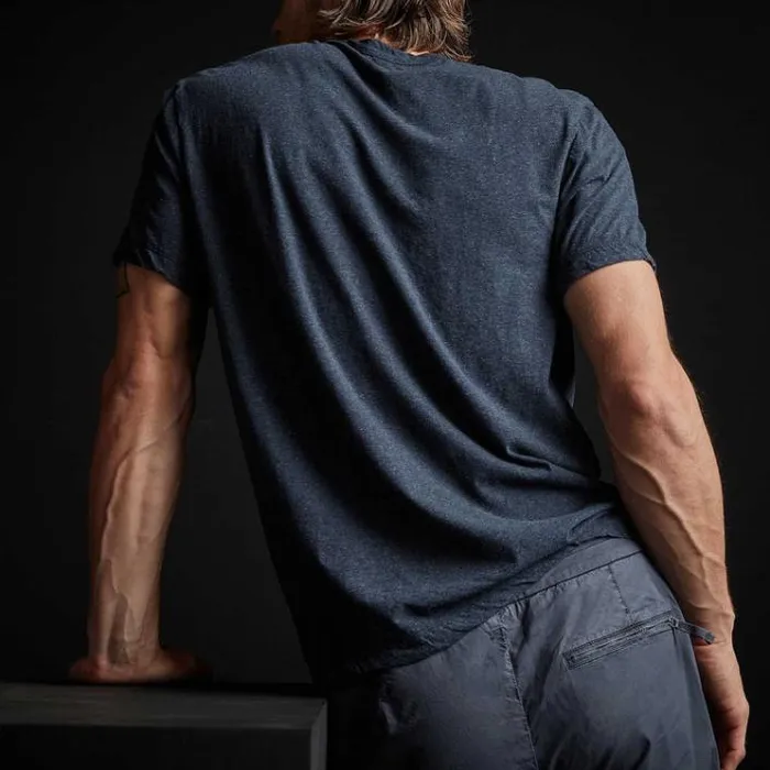 TShirts Men James Perse High Twist Recycled Jersey Pocket Tee Heather Navy
