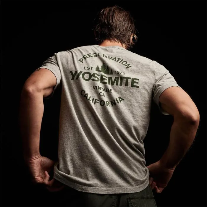 TShirts Men James Perse YOSEMITE Short Sleeve Crew Neck Heather Grey Rugby