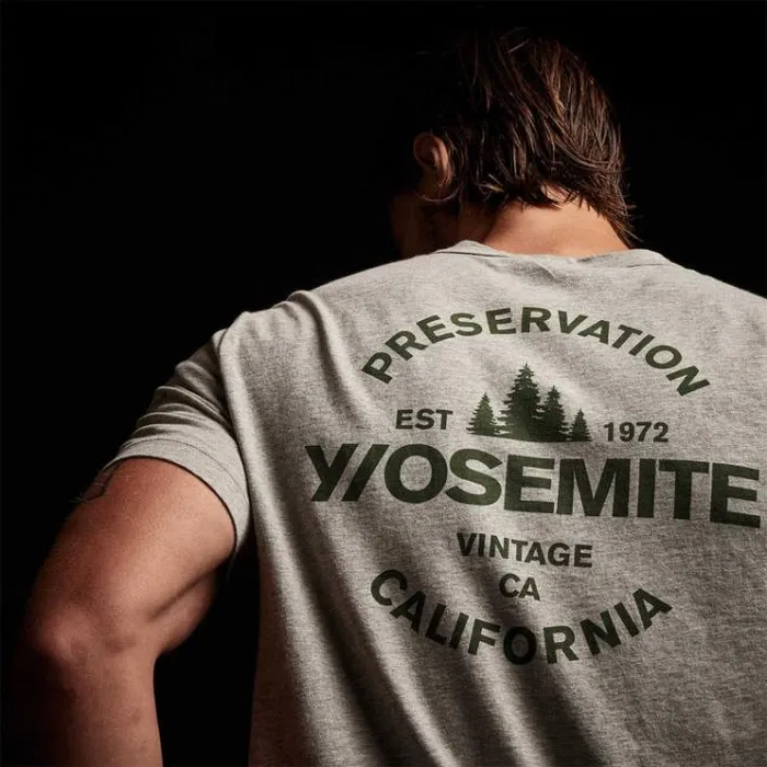 TShirts Men James Perse YOSEMITE Short Sleeve Crew Neck Heather Grey Rugby