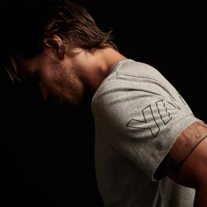TShirts Men James Perse YOSEMITE Short Sleeve Crew Neck Heather Grey Rugby