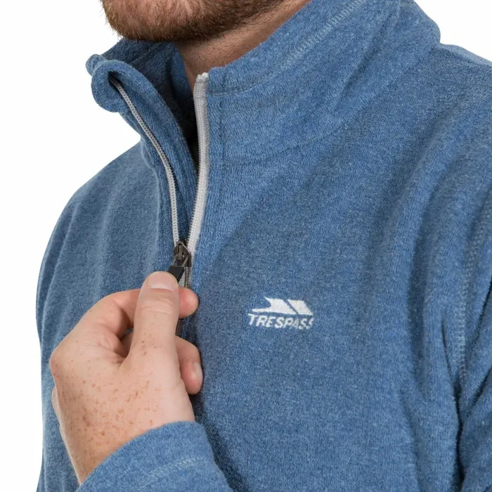 Tandle 12 Zip Fleece Indigo Marl Men Trespass Fleeces