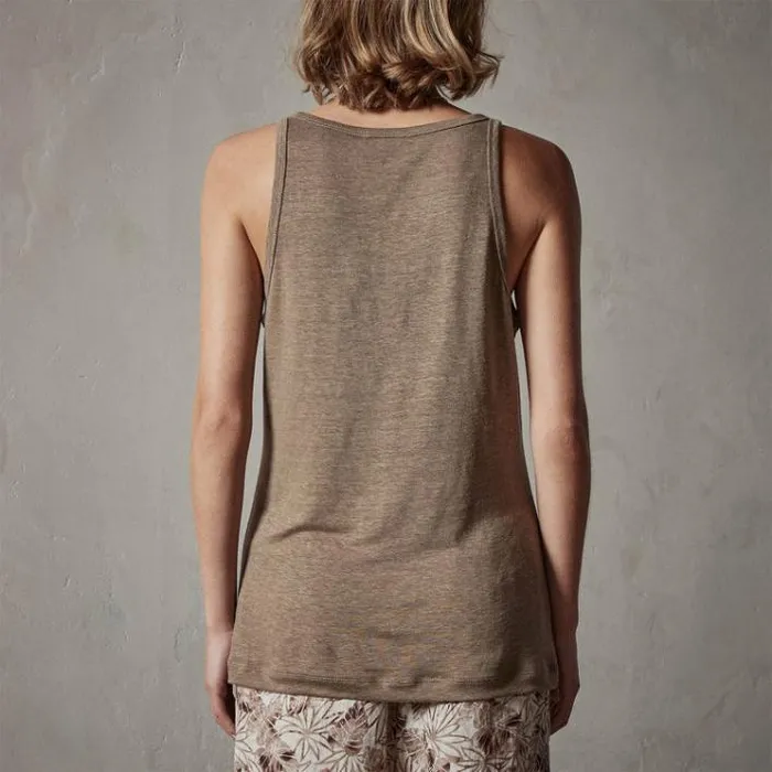Tanks Women James Perse Linen Jersey Tank Old Gold