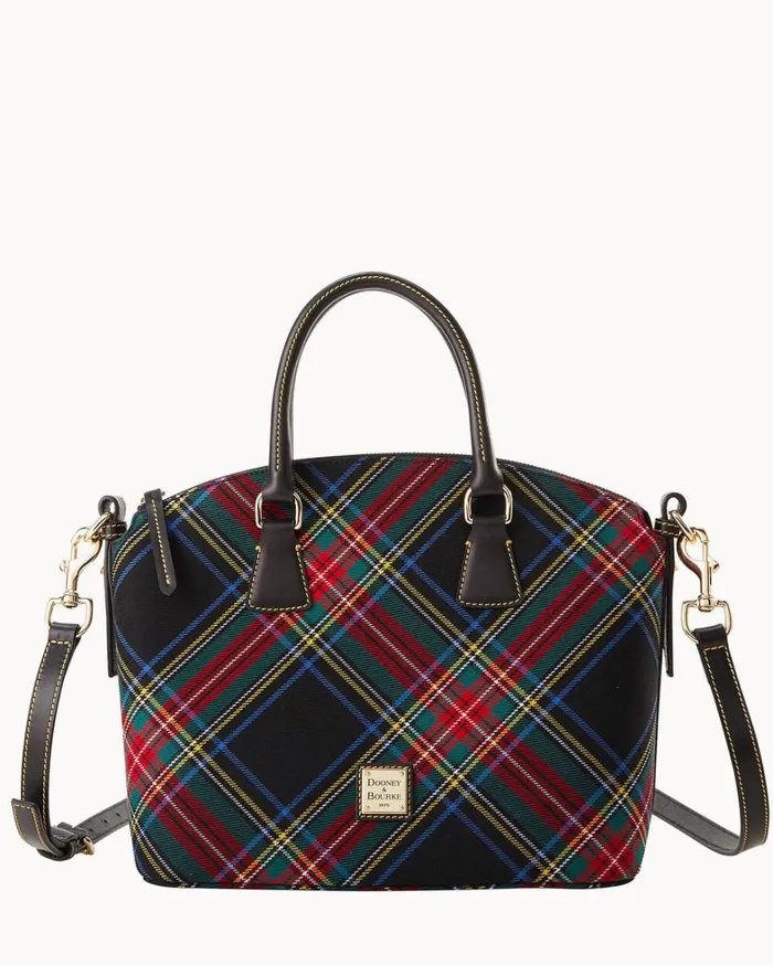 Tartan Domed Satchel Black Women Dooney and Bourke Satchels