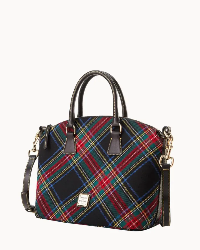 Tartan Domed Satchel Black Women Dooney and Bourke Satchels Tartan Domed Satchel Black Women Dooney and Bourke Satchels