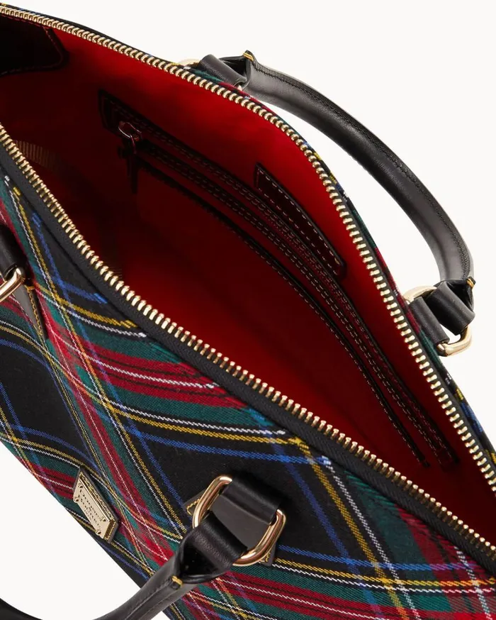 Tartan Domed Satchel Black Women Dooney and Bourke Satchels Tartan Domed Satchel Black Women Dooney and Bourke Satchels