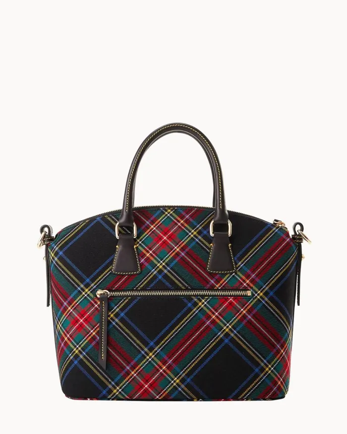 Tartan Domed Satchel Black Women Dooney and Bourke Satchels Tartan Domed Satchel Black Women Dooney and Bourke Satchels