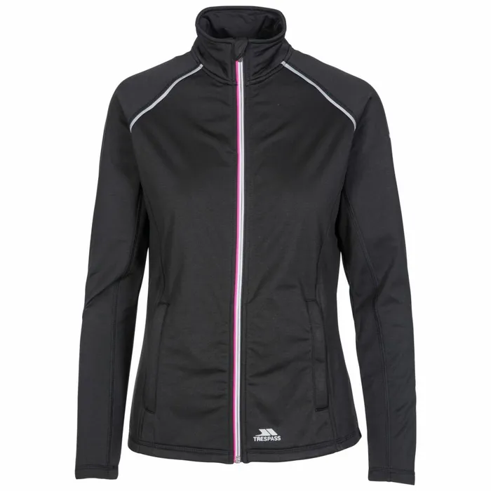 Teegan Active Jacket Black Women Trespass Gym and Sports Tops