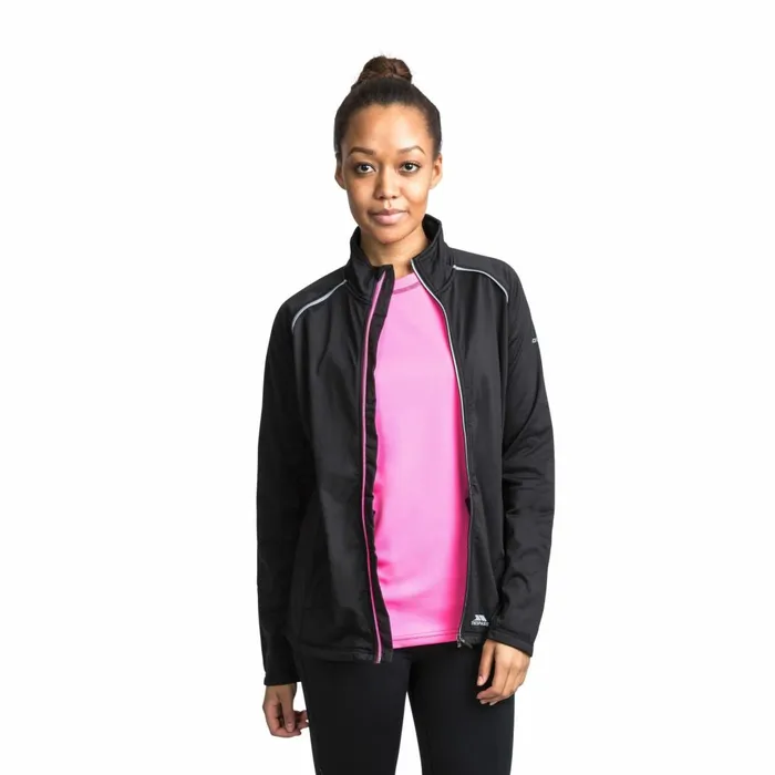 Teegan Active Jacket Black Women Trespass Gym and Sports Tops
